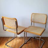 Pair of B32 Marcel Breuer cane chairs