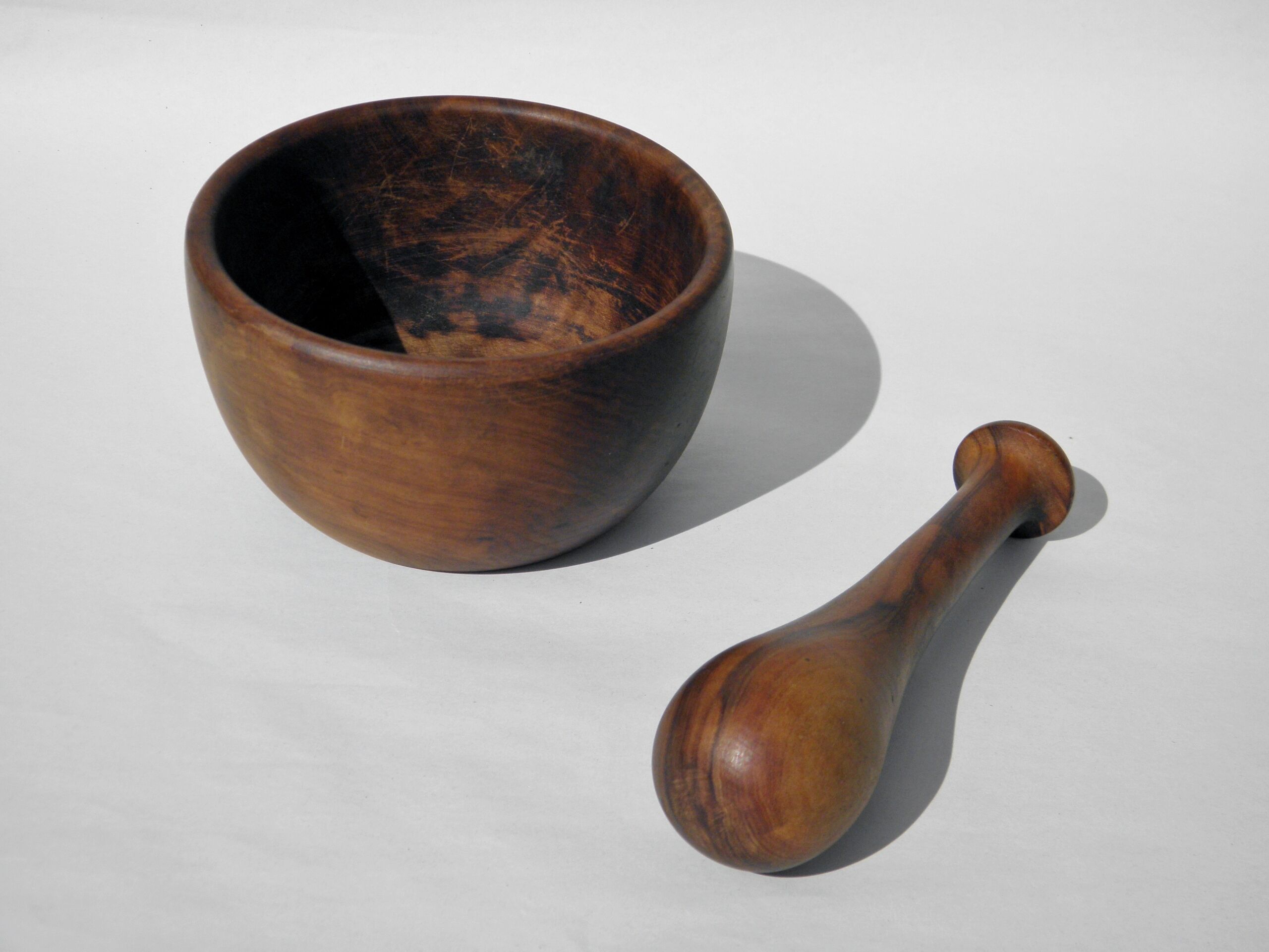 Olive wood mortar