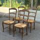 Set of 4 vintage BAUMANN chairs in oak and straw – Authentic