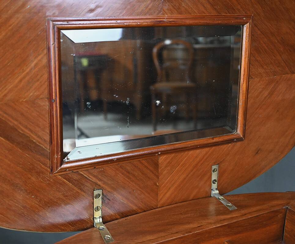Petite Commode Coiffeuse en Acajou, style Transition – 1940