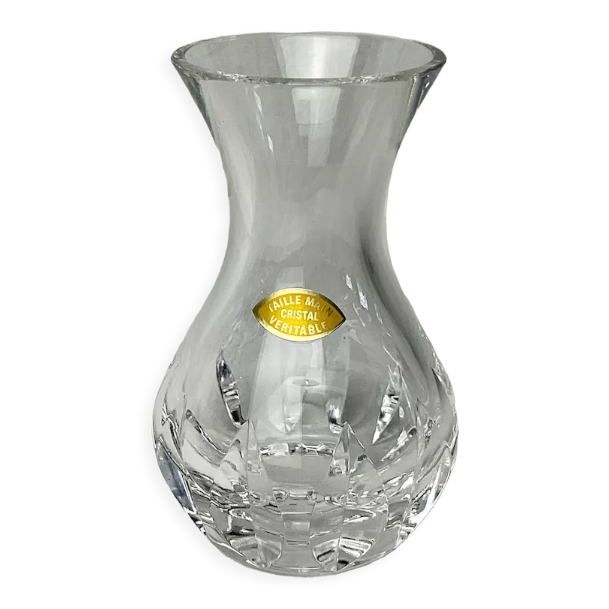 Hand-cut vintage crystal vase