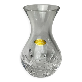 Hand-cut vintage crystal vase