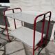 Vintage 70s Folding Table - Red Frame & Checkered Formica Tops