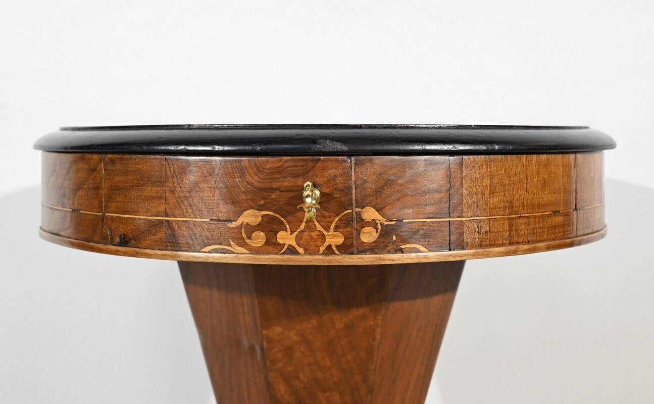 Trumpet Table for Work and Games, Walnut – Late 19th Century