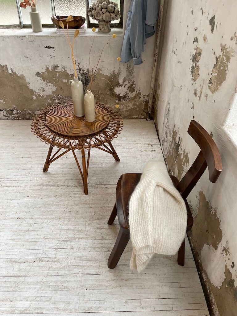 Rattan “sun” coffee table