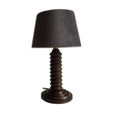 Vintage wood geometric lamp