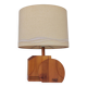 Large wooden lamp, geometric, 1970s design, F. Sénac