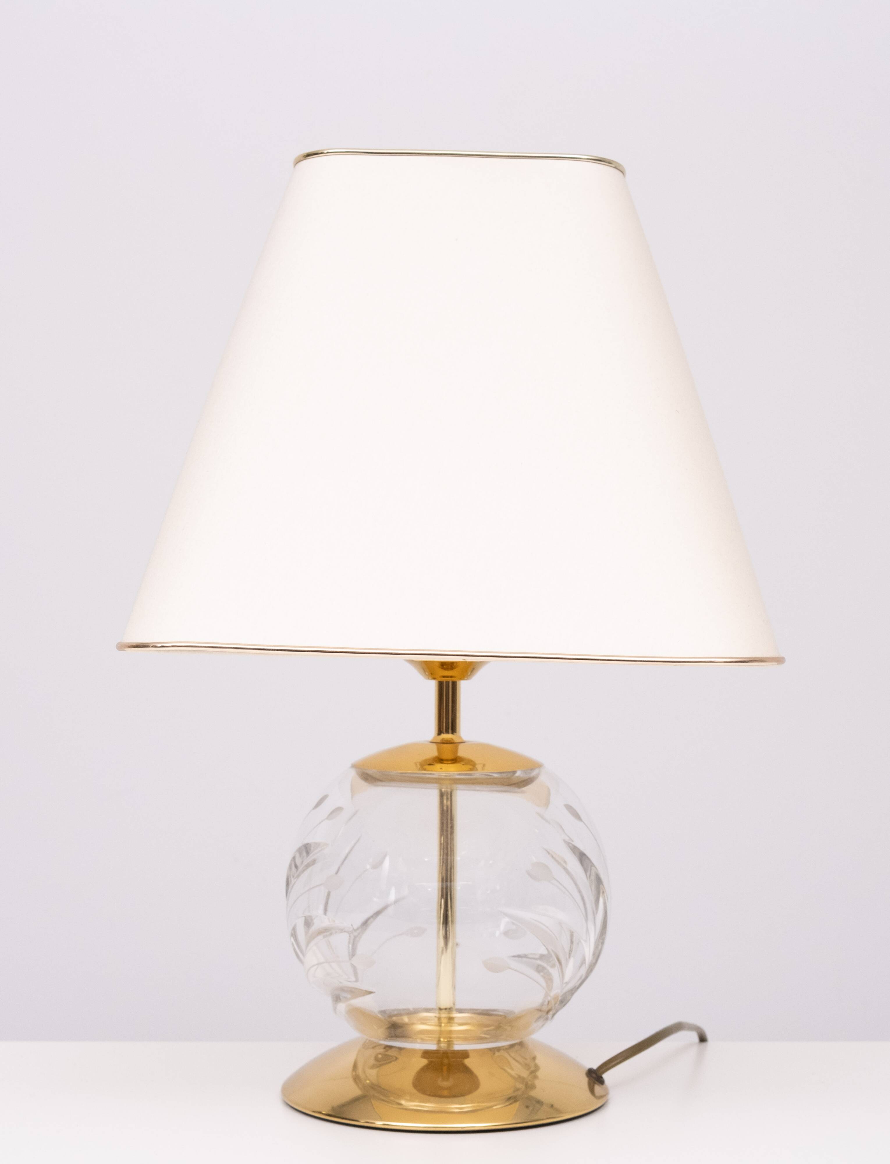 Crystal Ball Table lamp Hollywood Regency Germany 1970s