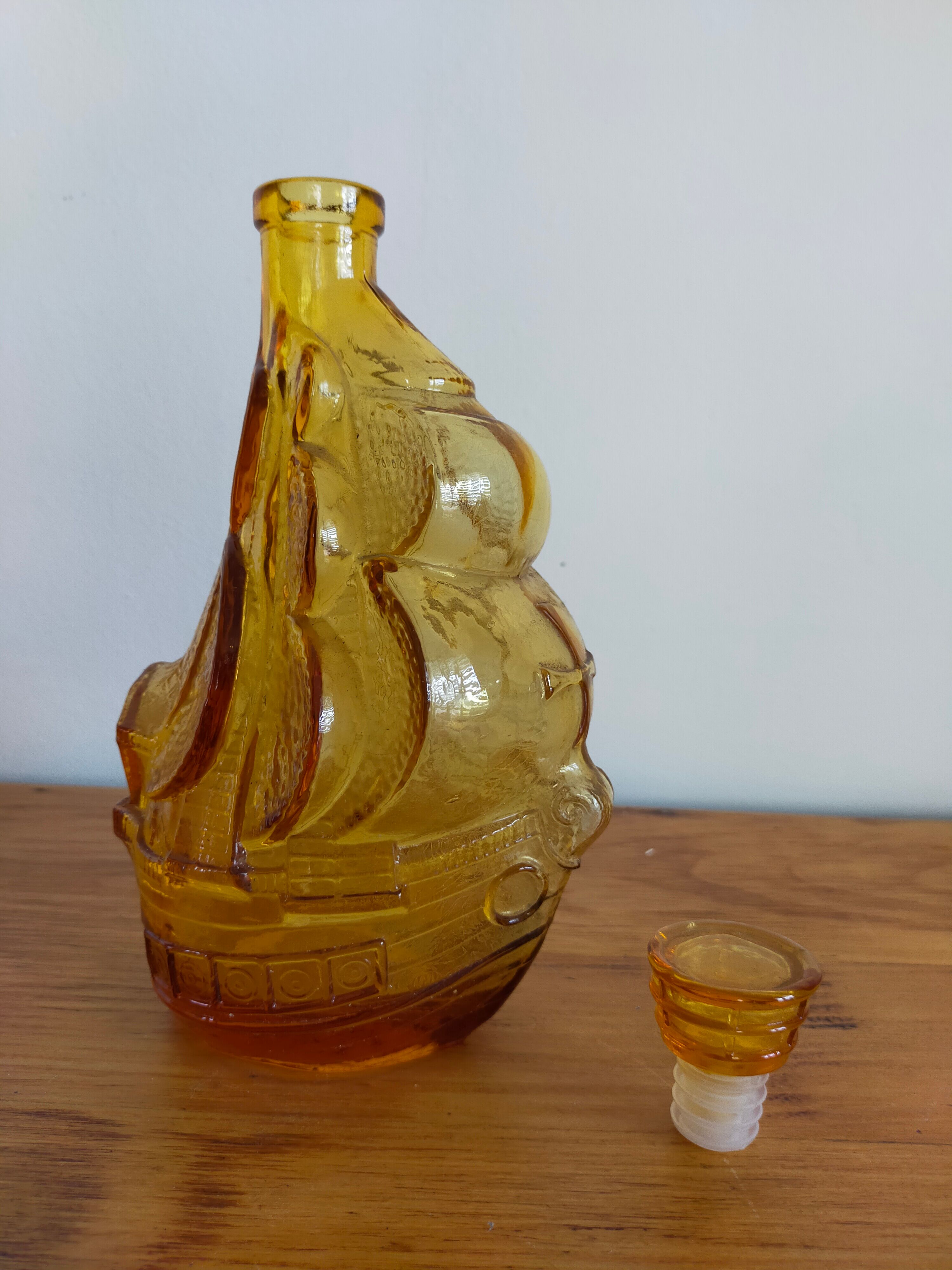 Vintage amber glass bottle