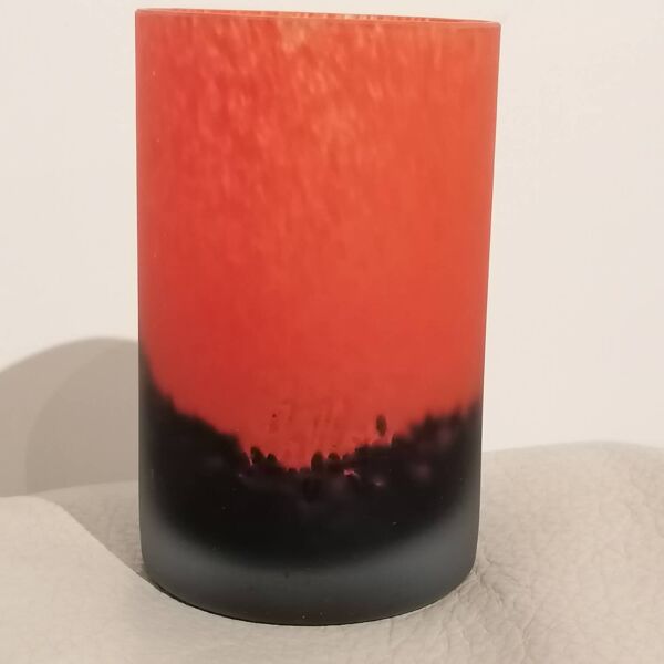 Vase art déco pâte de verre ancien signé Laflor