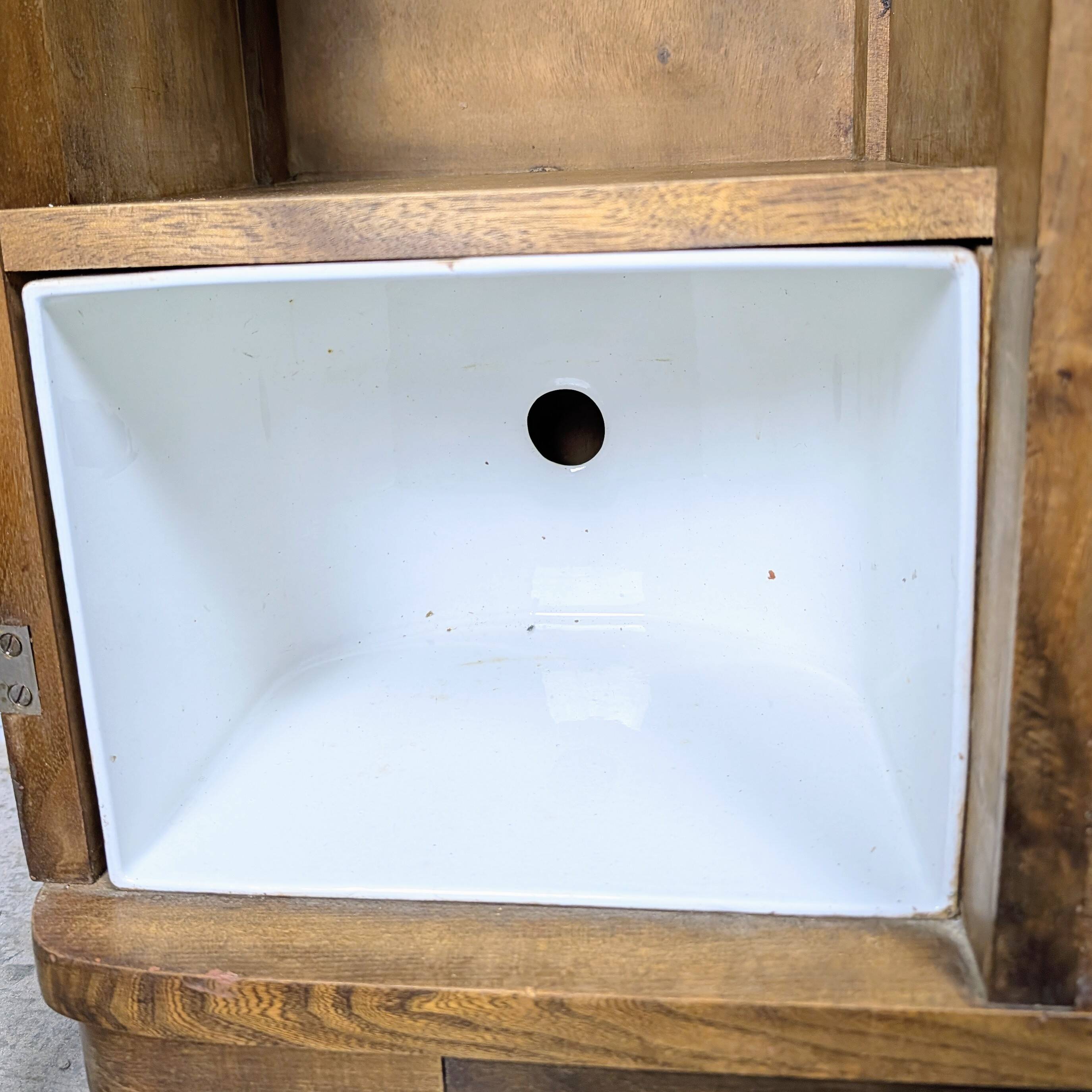 Art Deco bedside table in wood and marble