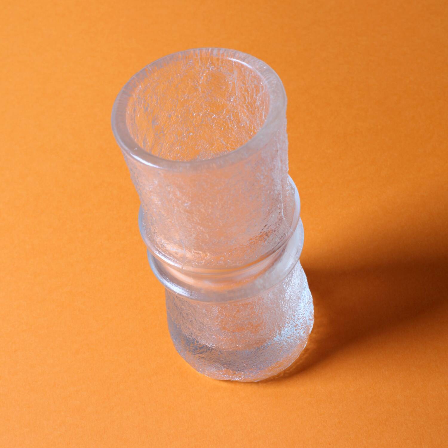 Mid-Century Modern Pressed Glass Vase: Pavel Panek Design, Rudolfova Hut