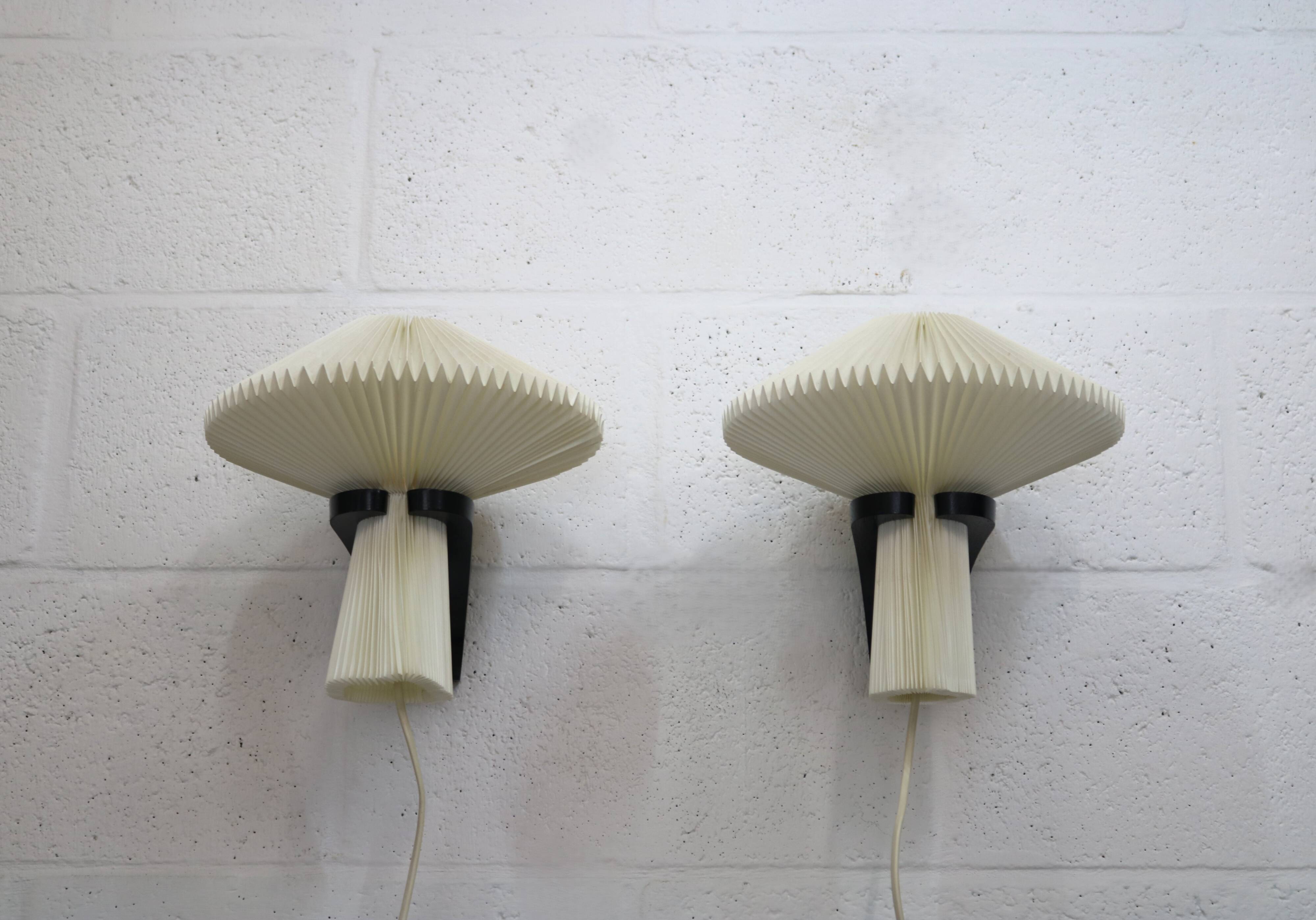 Pair original Le Klint 204 “Mushroom” lamps, designed by Vilhelm Wohlert
