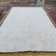 Large Moroccan Berber rug in cream 400x250 cm – yellow and blue border