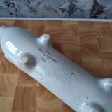 Pig sausage dish in beige and enamelled brown ceramic - aperitif - aperitif