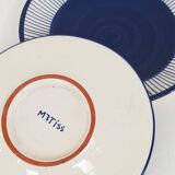 Assiette moyenne - PALME bordure bleu