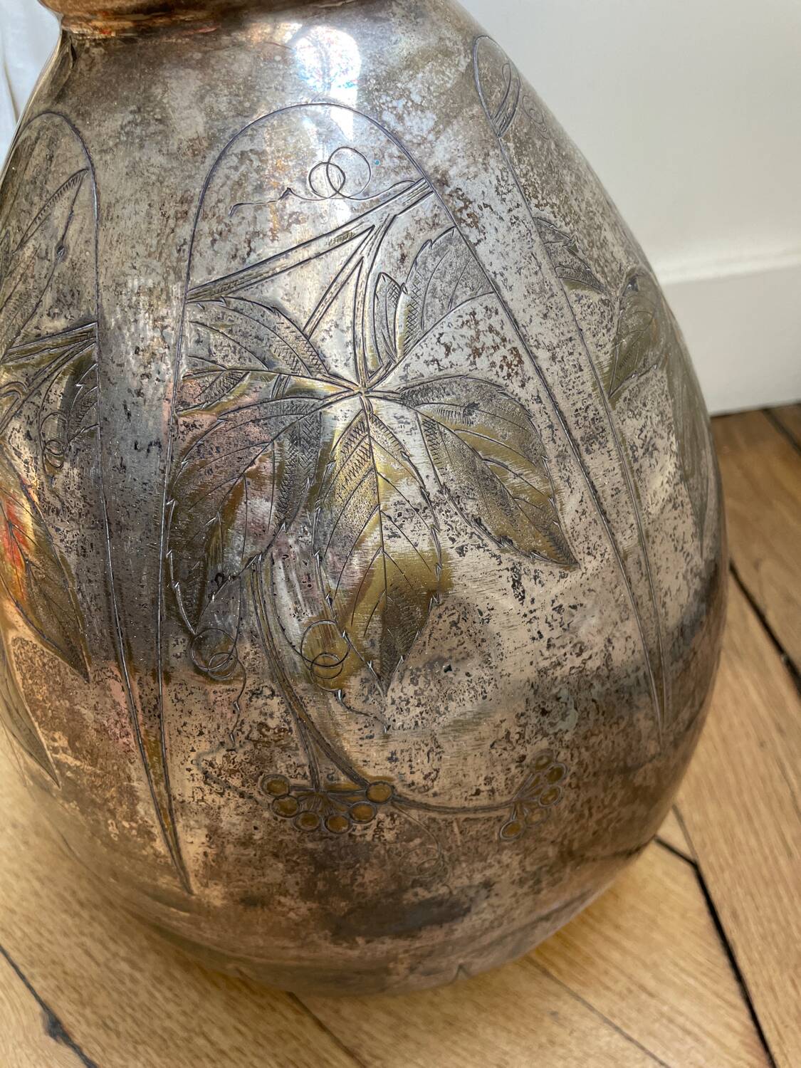 Metal jar vase from the 1930s