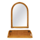 Superbe miroir et console en bambou et rotin des années 1960. Fabriqué en Italie.