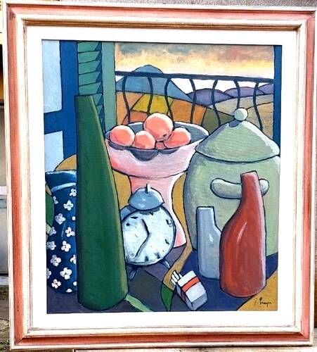 Oil on canvas Still Life at Dawn "Franco Prayer" (1924) 80 x 70 cm