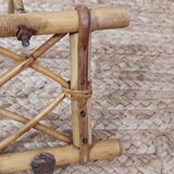 Bamboo and wicker wall coat rack