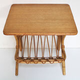 Side table rattan magazine holder