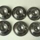 Set of 6 stainless steel egg cups, vintage from the 60s