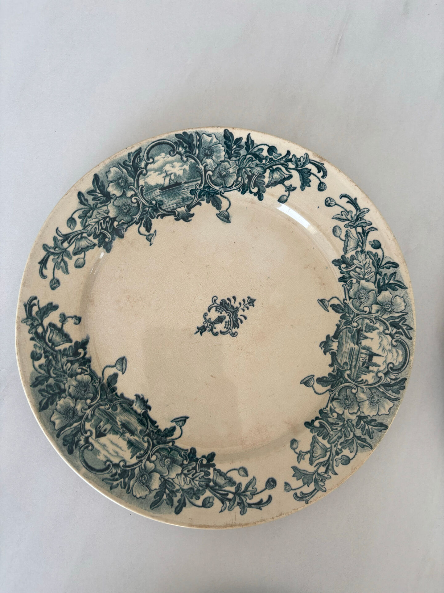 Iron Earth Plate Badonviller Marine • Romantic blue decor • Plate