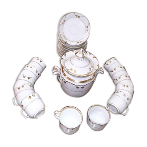 Ensemble service a café en porcelaine