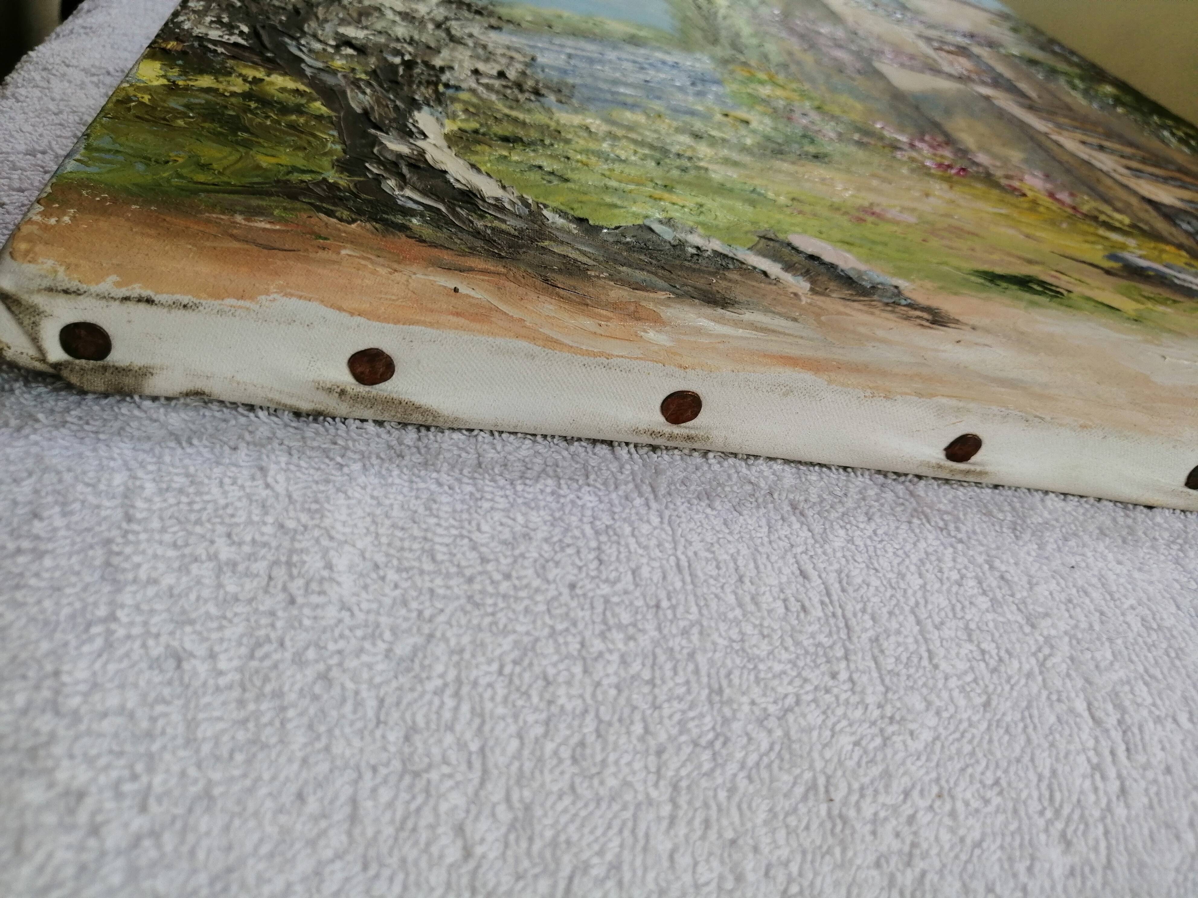 Huile sur toile mas provençal signé Danucho peintre varois