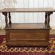 English oak bank safe from the 1930s that can serve as a console.