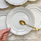 6 Small vintage plates in white and gold porcelain Winterling Bavaria