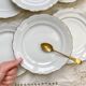 6 Small vintage plates in white and gold porcelain Winterling Bavaria