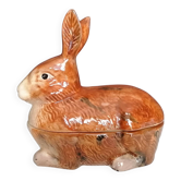 Terrine zoomorphe lapin en majolique du Portugal