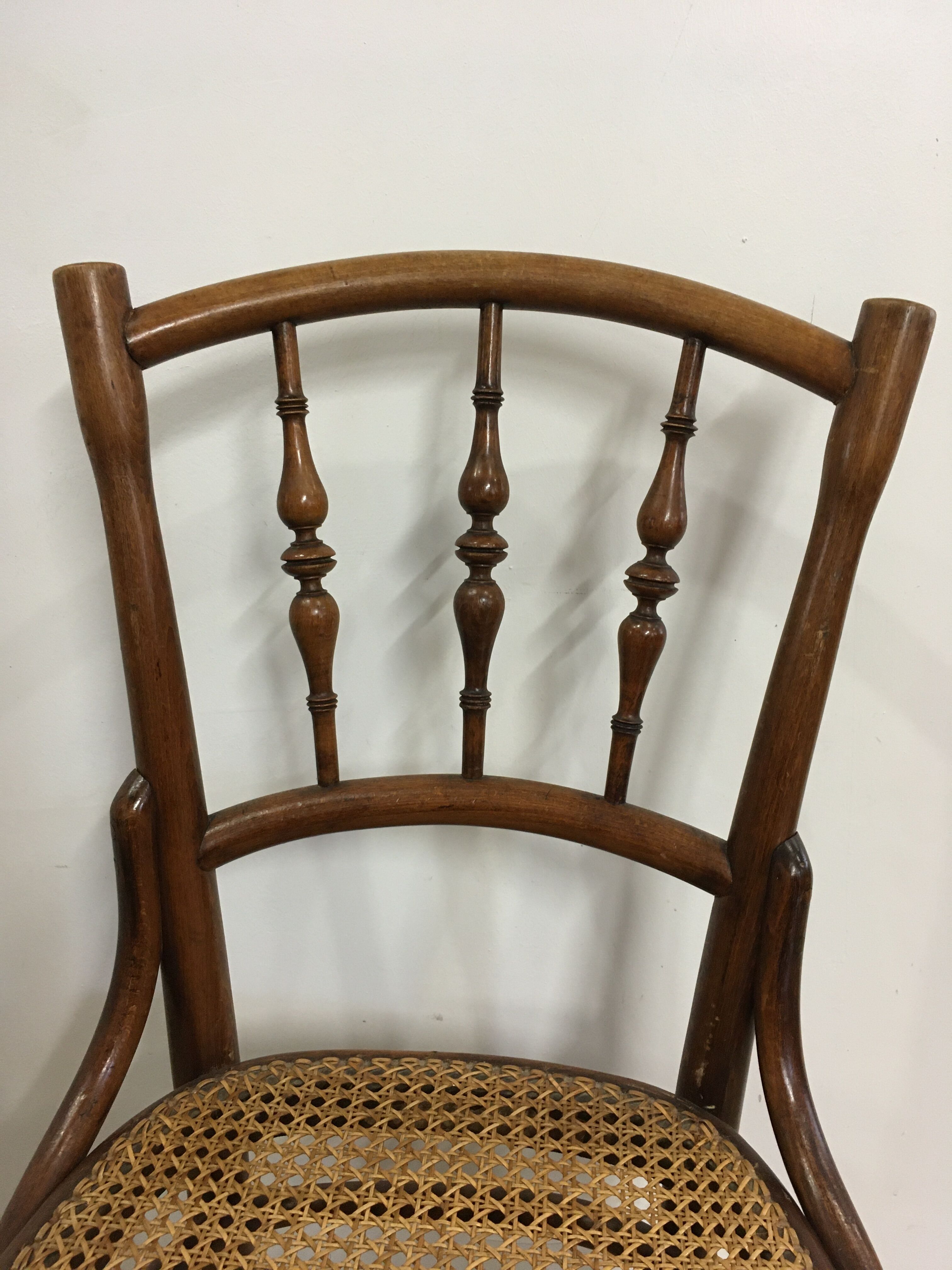 4 old wooden bistro chairs