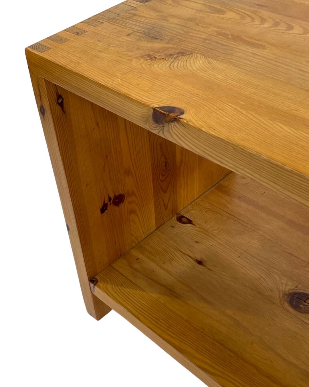 Vintage side table Ate van Apeldoorn Pine wood 1970s Dutch Design