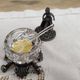 Trio of salters and mustard makers made of Bavarian crystal and bronze