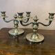 Pair of silver-plated bronze candlesticks by Auguste Mourier