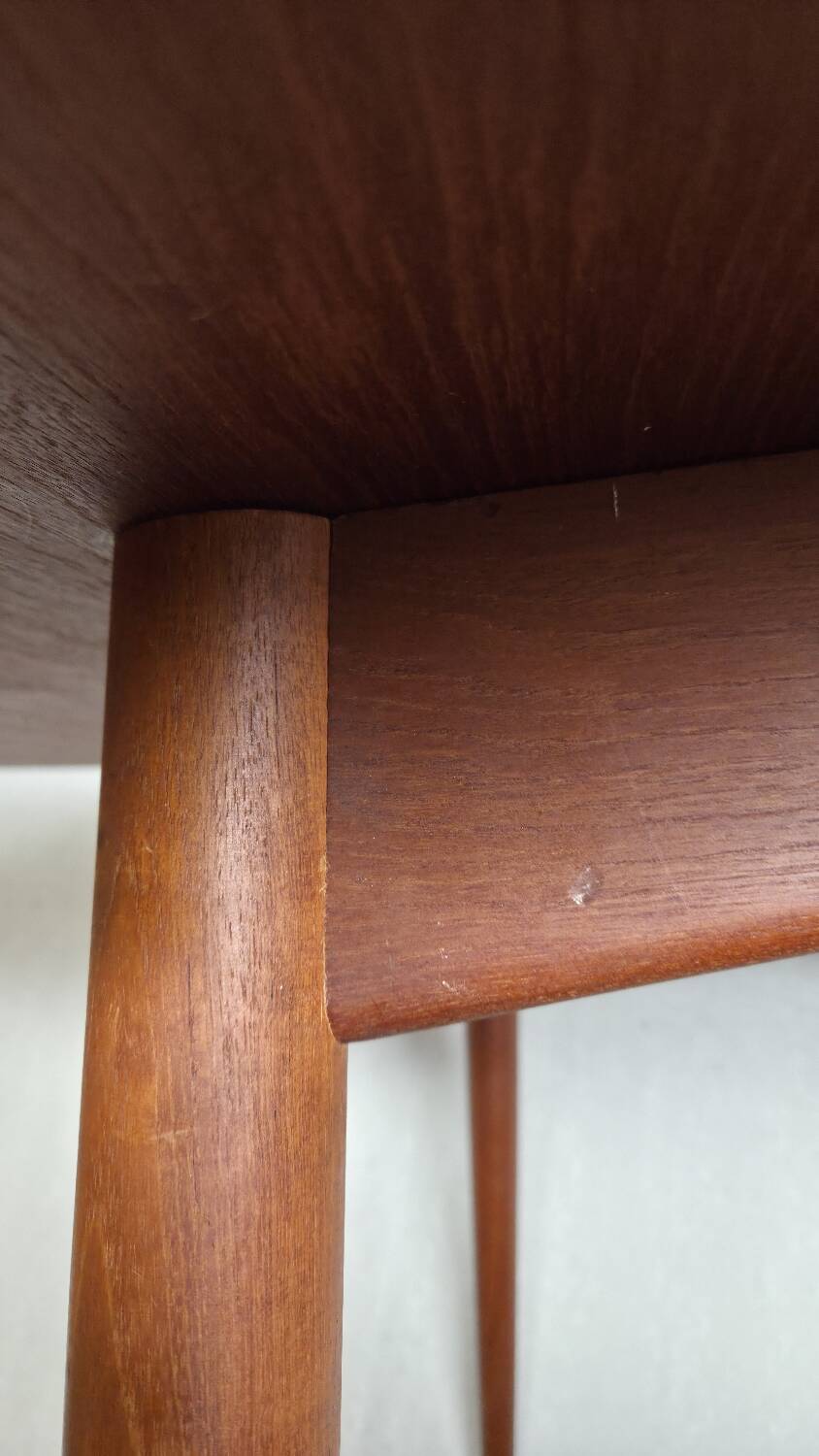 1960 stamped round teak dining table