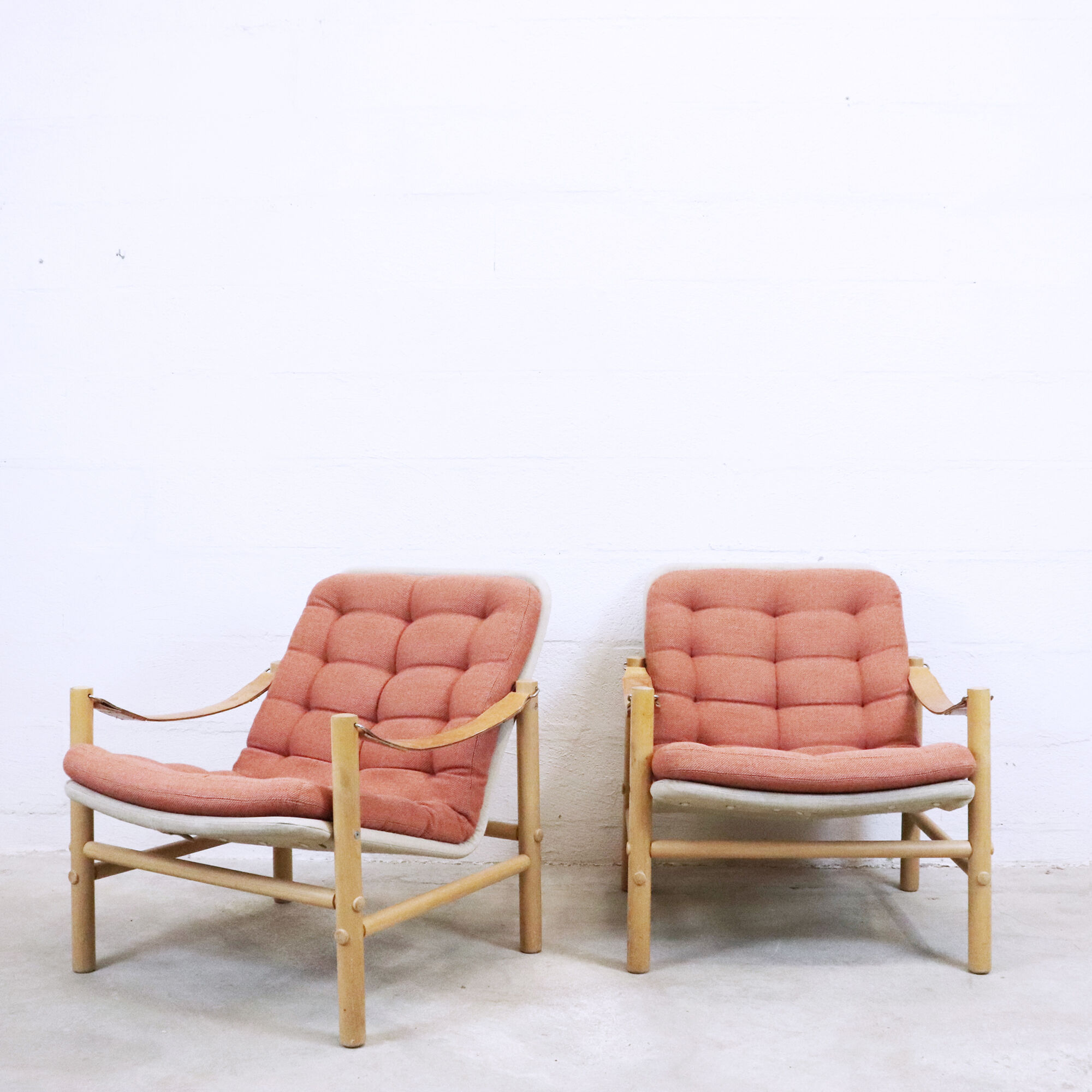 Fauteuils Safari avec un ottoman, Suède, 1960