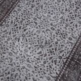 4x7 Turkish Floral Gray & Black Vintage Rug, 124x208Cm