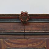 Rustic Farmhouse Folk Art Painted Bridal Cabinet dated 1818