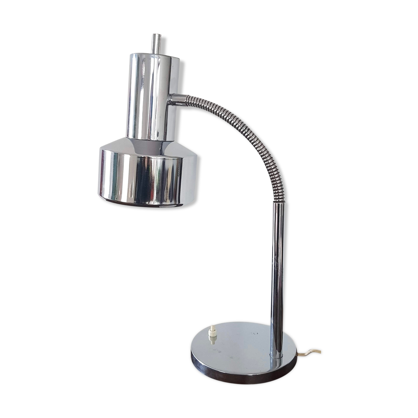 Vintage chrome desk lamp swan collar