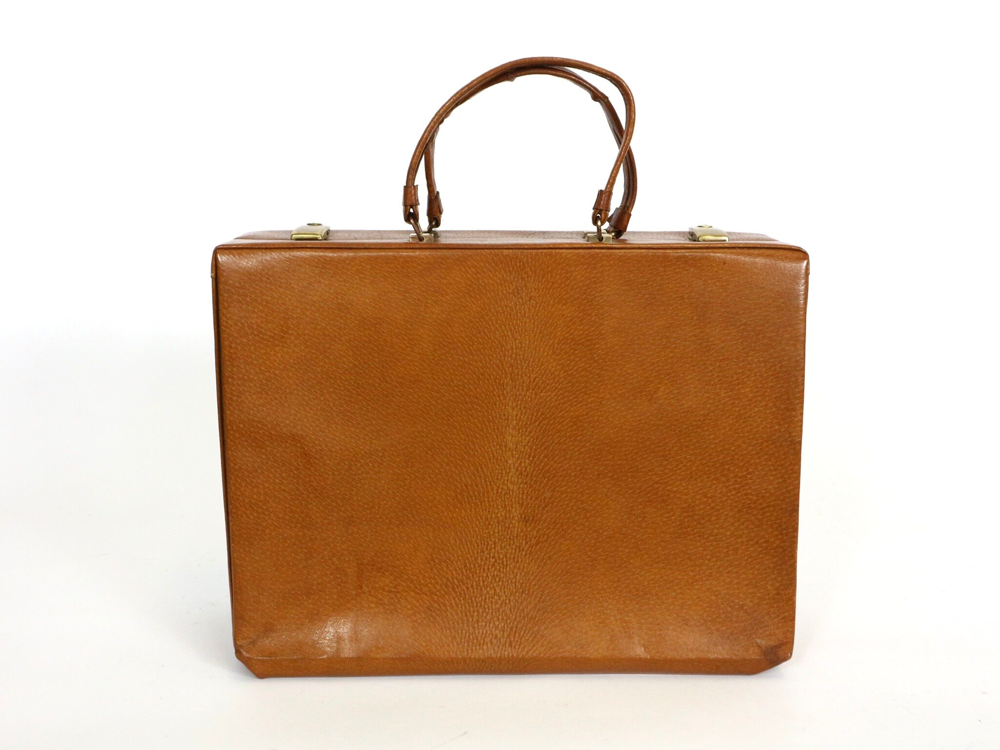 Set three vintage leather suitcases