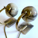 Pair of vintage art deco lamps, albatre marble brass, 30 years