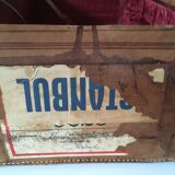 suitcase of leather with labels of palaces