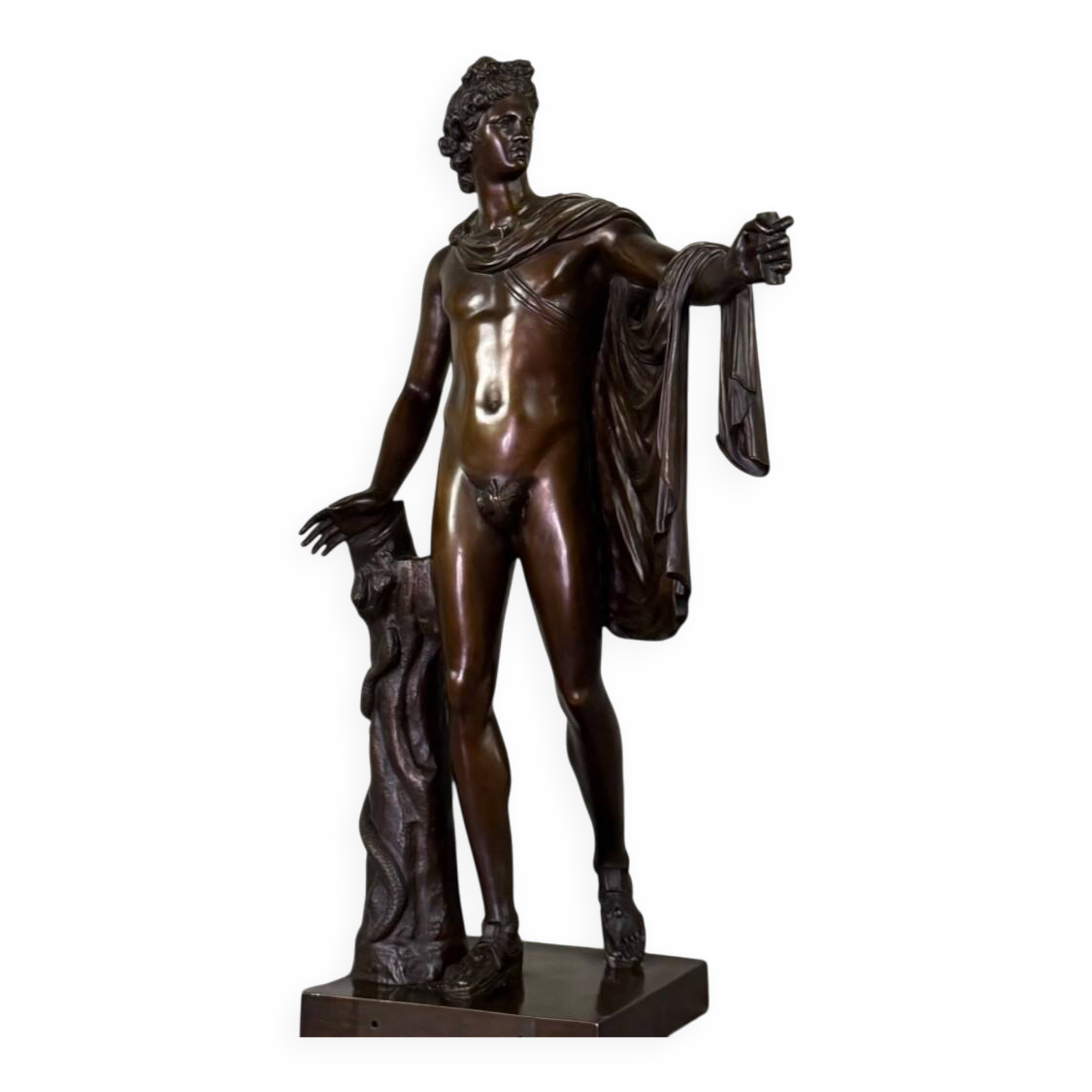 Apollo Belvedere, bronze after the antique, foundry mark, Jaboeuf and Rouard, Paris
