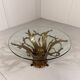Illuminated brutalist coffee table dark brass 1960’s