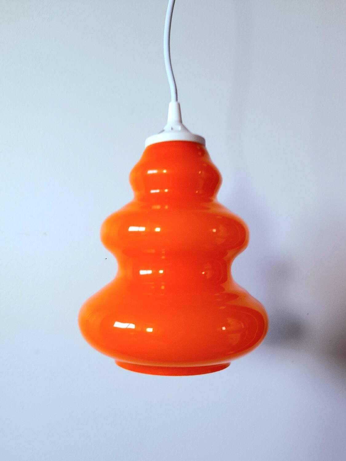 70s orange opaline pendant light