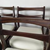 6 white leather Scandinavian chairs