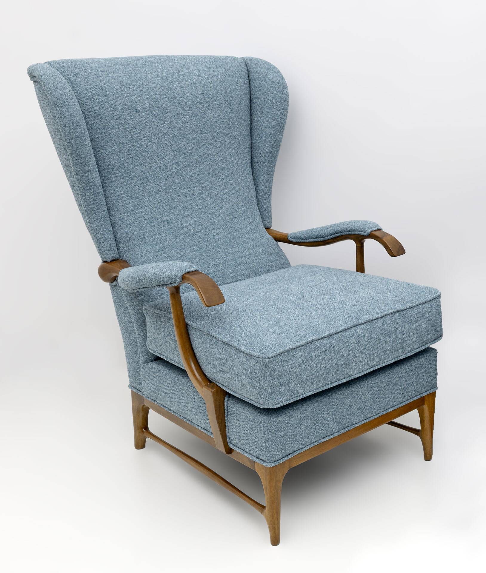 Pair of Paolo Buffa Mid-Century Modern Italian Bouclè Armchairs by Framar